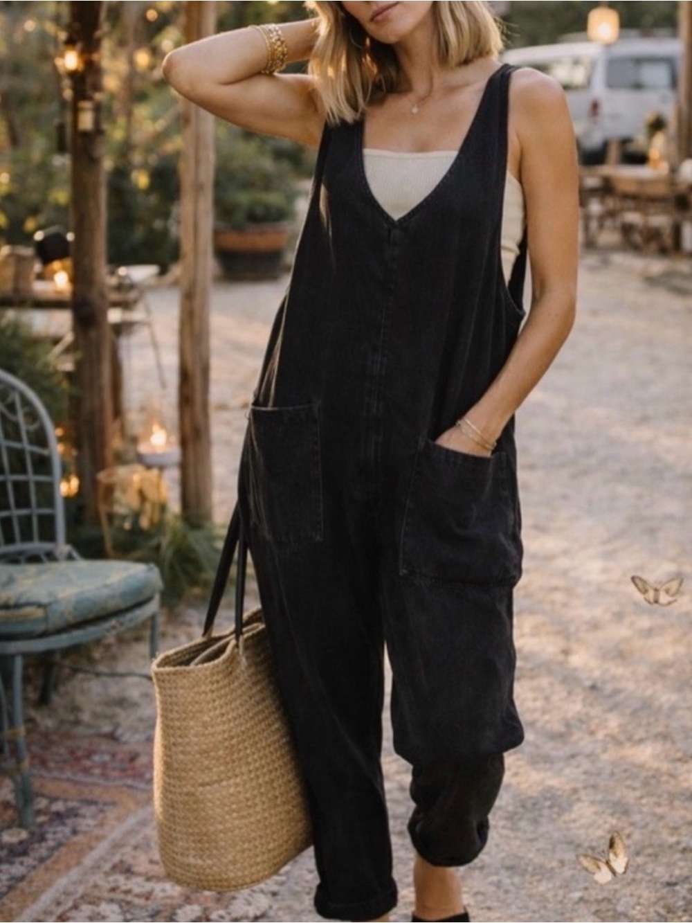 NWT Free people High Roller Jumpsuit Black